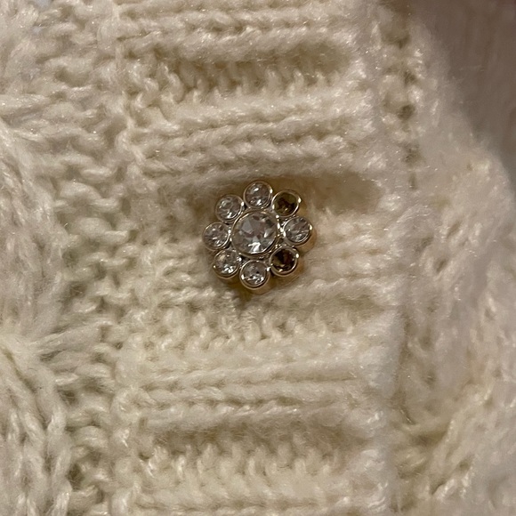 Brave Soul London Chain Chunky Knit Cream Cardigan Sweater Embellished 14 - Picture 5 of 8